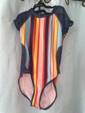 art class Navy Multicolor Stripe One-Piece Swimsuit